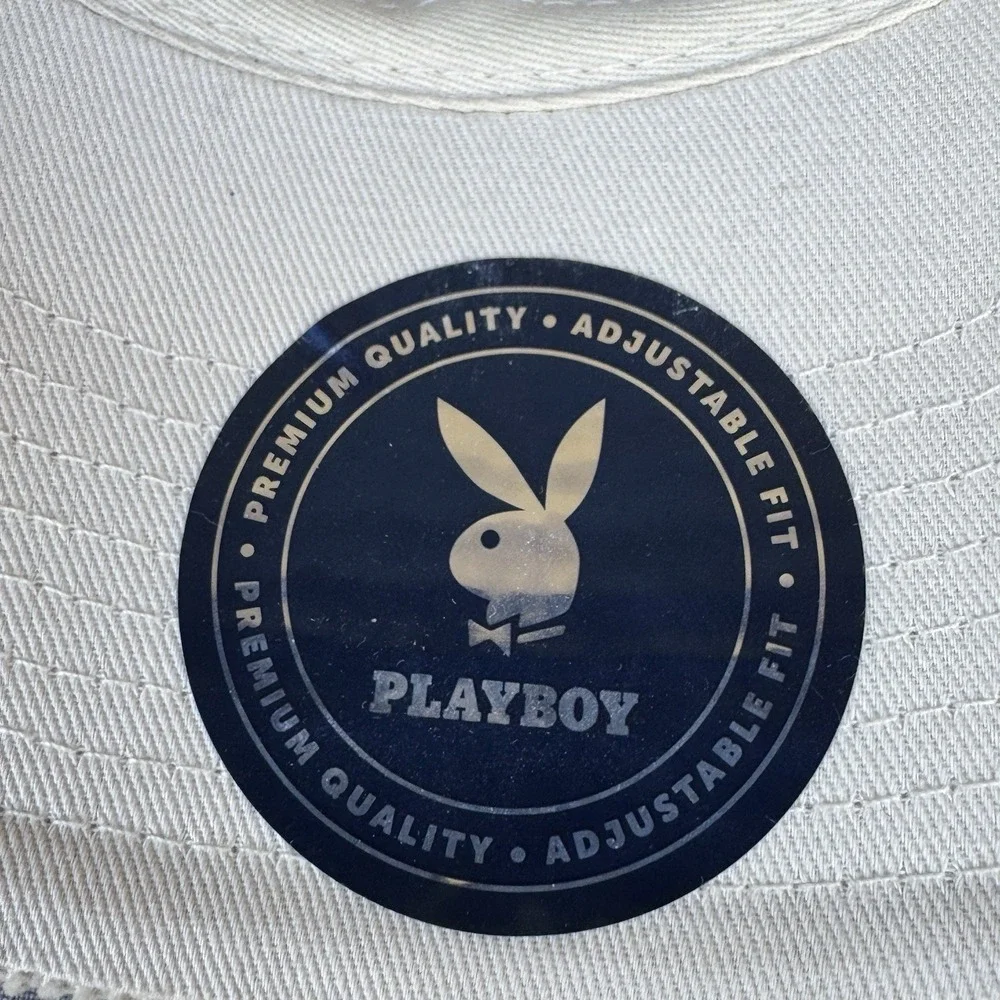 Playboy Beige Wheat Bunny Logo Corduroy Adjustable Strapback Dad Hat Cap